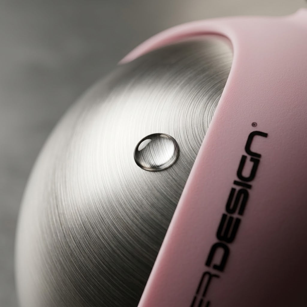 Close view of the pink lid and the sealing ring